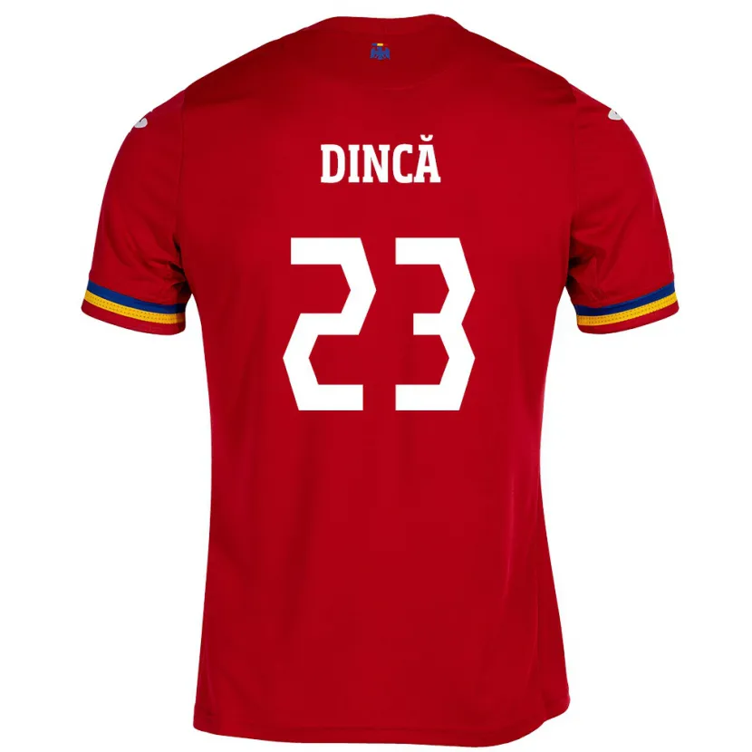 Danxen Dames Roemenië David Dincă #23 Rood Uitshirt Uittenue 24-26 T-Shirt