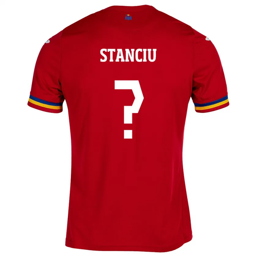 Danxen Dames Roemenië Raul Stanciu #0 Rood Uitshirt Uittenue 24-26 T-Shirt