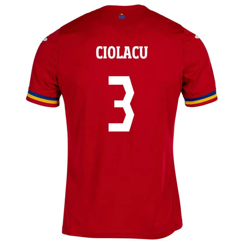 Danxen Dames Roemenië Mihaela Ciolacu #3 Rood Uitshirt Uittenue 24-26 T-Shirt