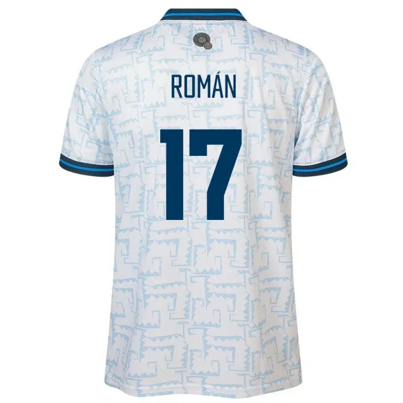 Danxen Dames El Salvador Kevin Román #17 Wit Uitshirt Uittenue 24-26 T-Shirt