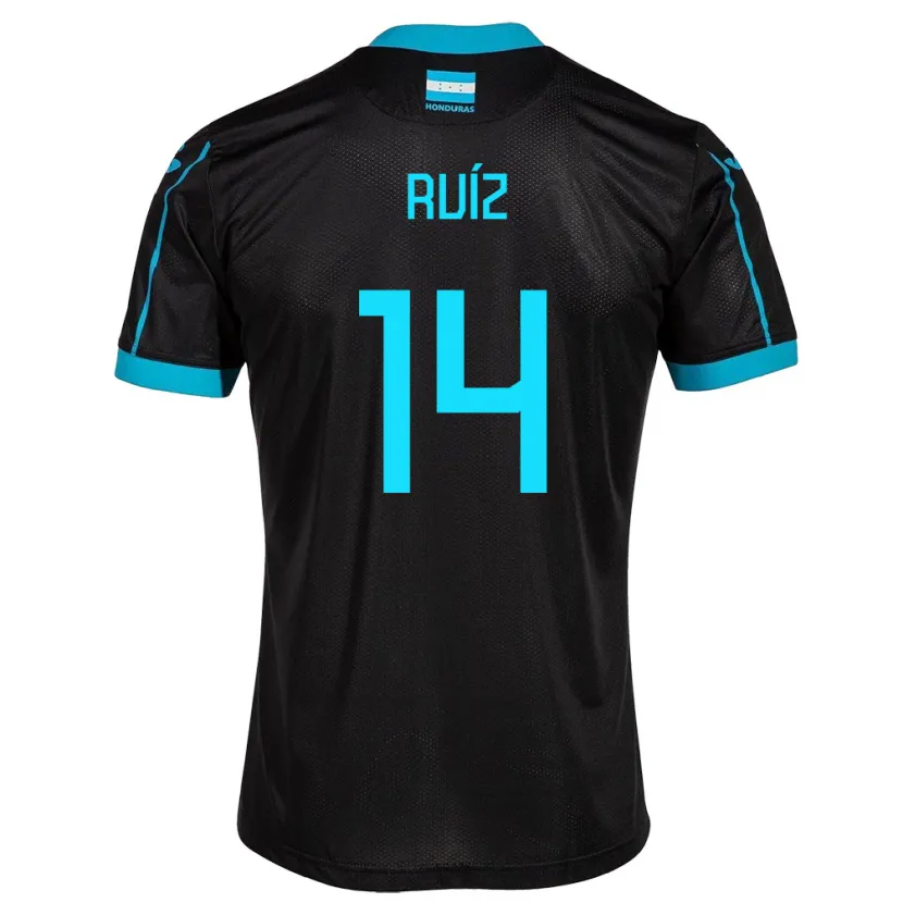 Danxen Dames Honduras David Ruíz #14 Zwart Uitshirt Uittenue 24-26 T-Shirt