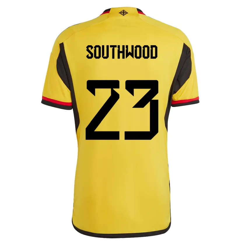 Danxen Dames Noord-Ierland Luke Southwood #23 Wit Uitshirt Uittenue 24-26 T-Shirt