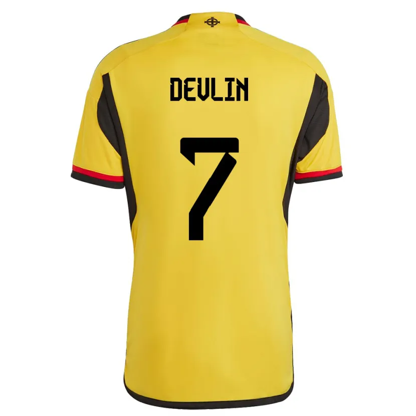 Danxen Dames Noord-Ierland Terry Devlin #7 Wit Uitshirt Uittenue 24-26 T-Shirt