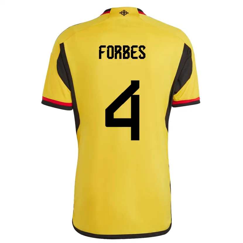 Danxen Dames Noord-Ierland Michael Forbes #4 Wit Uitshirt Uittenue 24-26 T-Shirt