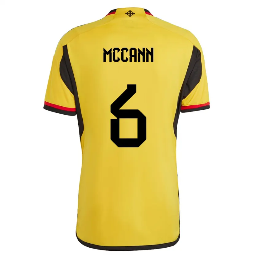 Danxen Dames Noord-Ierland Charlie Mccann #6 Wit Uitshirt Uittenue 24-26 T-Shirt