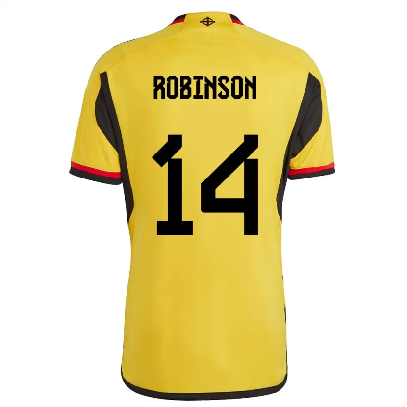 Danxen Dames Noord-Ierland Darren Robinson #14 Wit Uitshirt Uittenue 24-26 T-Shirt