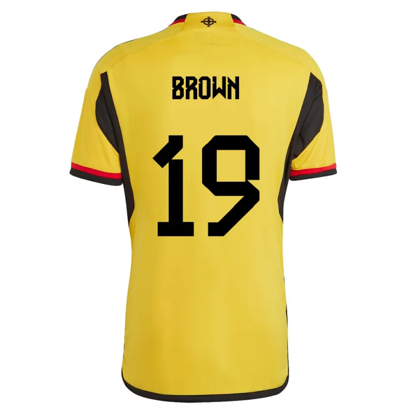 Danxen Dames Noord-Ierland Sean Brown #19 Wit Uitshirt Uittenue 24-26 T-Shirt