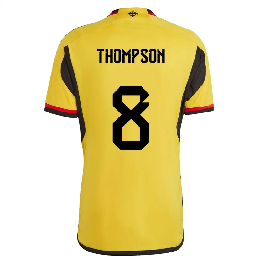 Danxen Dames Noord-Ierland Joel Thompson #8 Wit Uitshirt Uittenue 24-26 T-Shirt