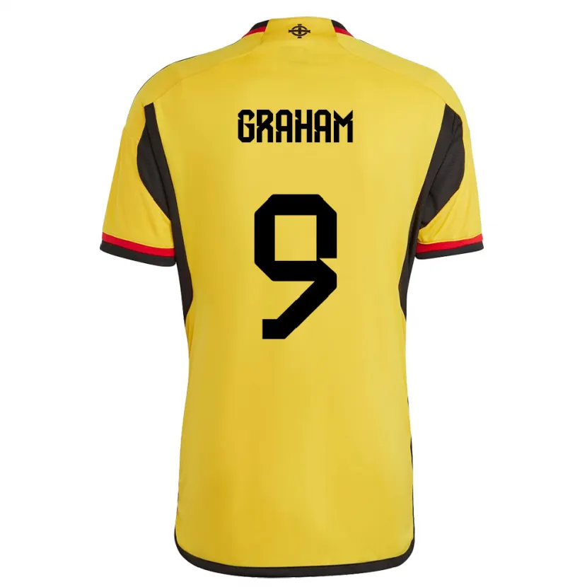 Danxen Dames Noord-Ierland Braiden Graham #9 Wit Uitshirt Uittenue 24-26 T-Shirt