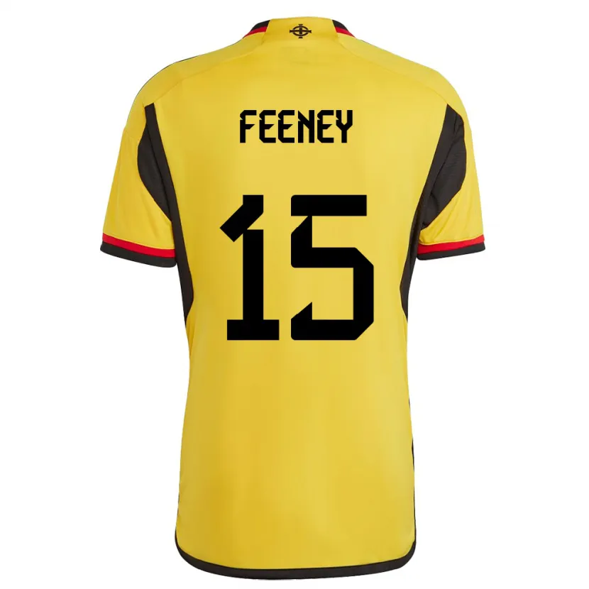 Danxen Dames Noord-Ierland George Feeney #15 Wit Uitshirt Uittenue 24-26 T-Shirt