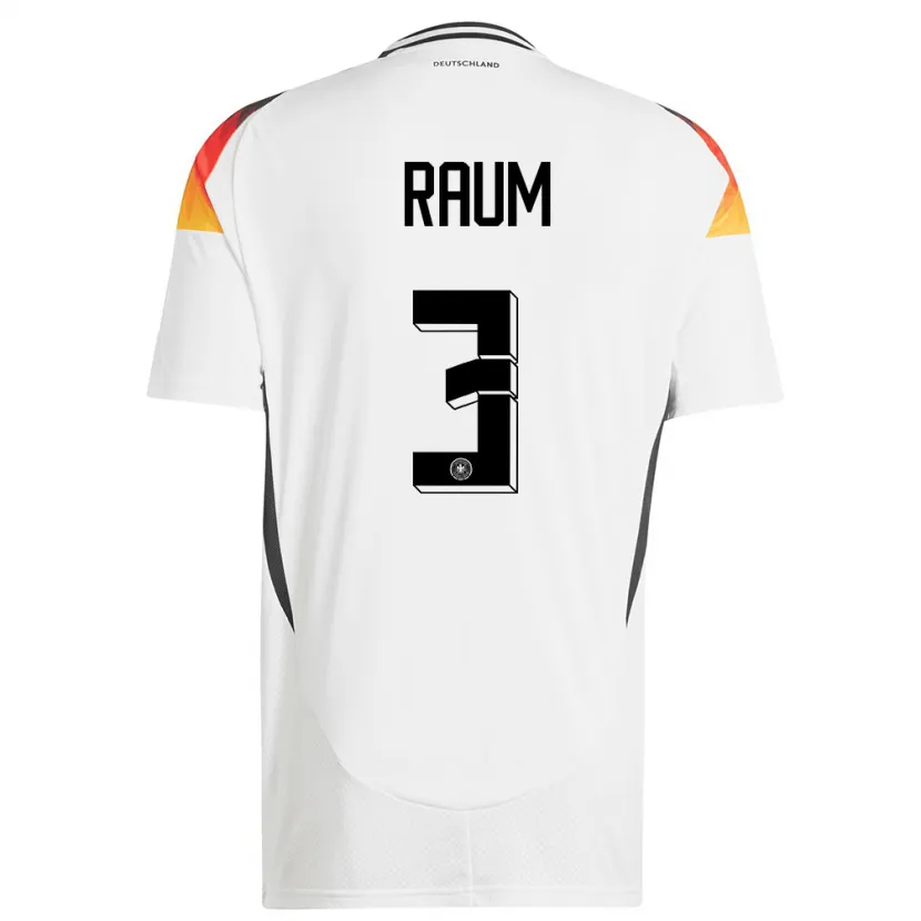 Danxen Kinderen Duitsland David Raum #3 Wit Thuisshirt Thuistenue 24-26 T-Shirt