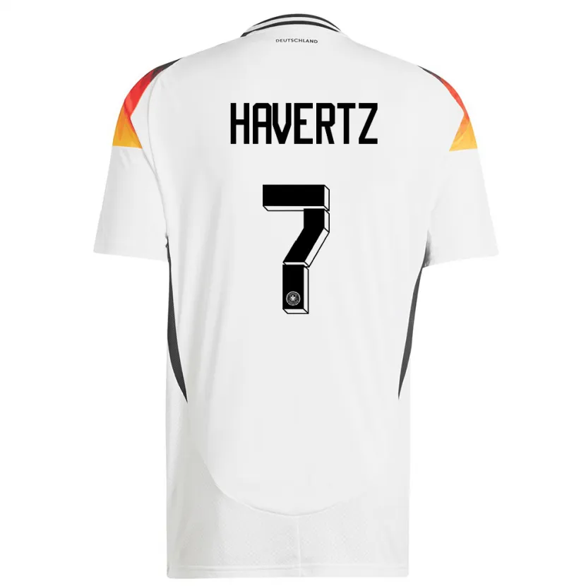 Danxen Kinderen Duitsland Kai Havertz #7 Wit Thuisshirt Thuistenue 24-26 T-Shirt