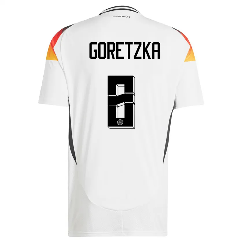 Danxen Kinderen Duitsland Leon Goretzka #8 Wit Thuisshirt Thuistenue 24-26 T-Shirt