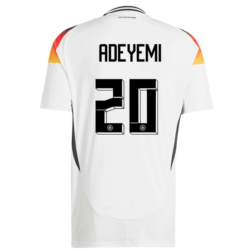 Danxen Kinderen Duitsland Karim Adeyemi #20 Wit Thuisshirt Thuistenue 24-26 T-Shirt