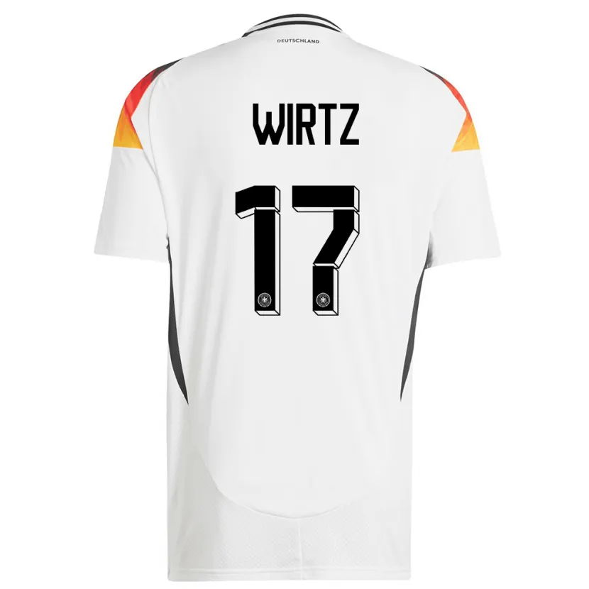Danxen Kinderen Duitsland Florian Wirtz #17 Wit Thuisshirt Thuistenue 24-26 T-Shirt