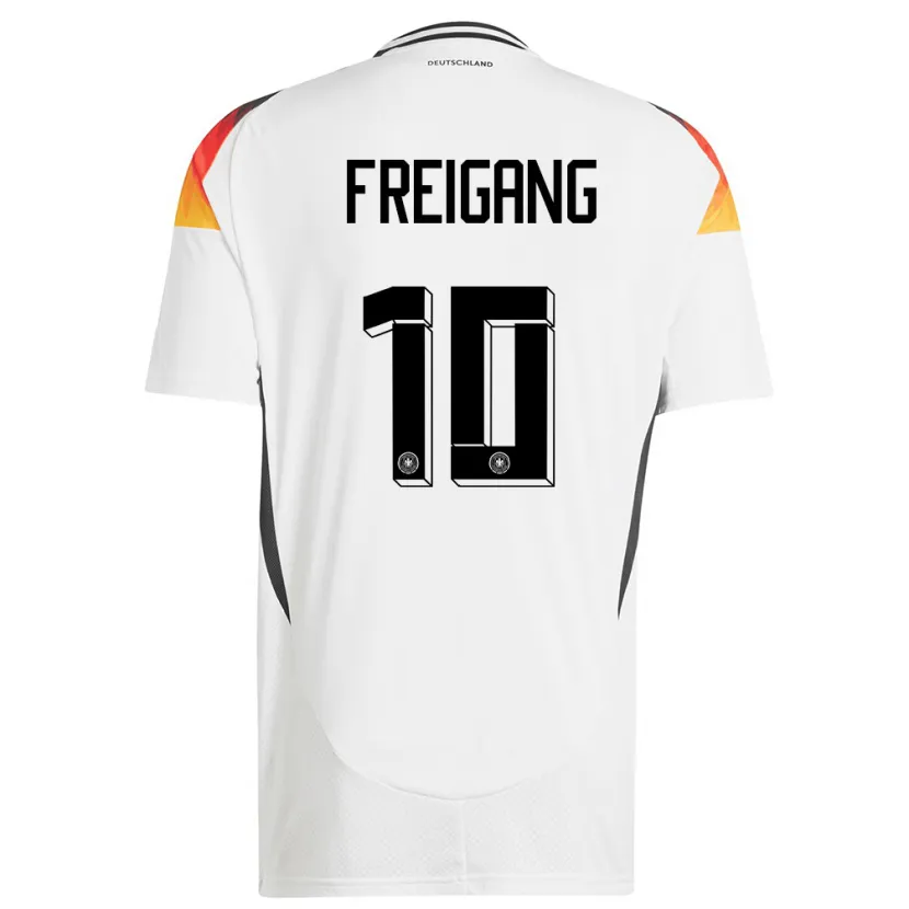 Danxen Kinderen Duitsland Laura Freigang #10 Wit Thuisshirt Thuistenue 24-26 T-Shirt