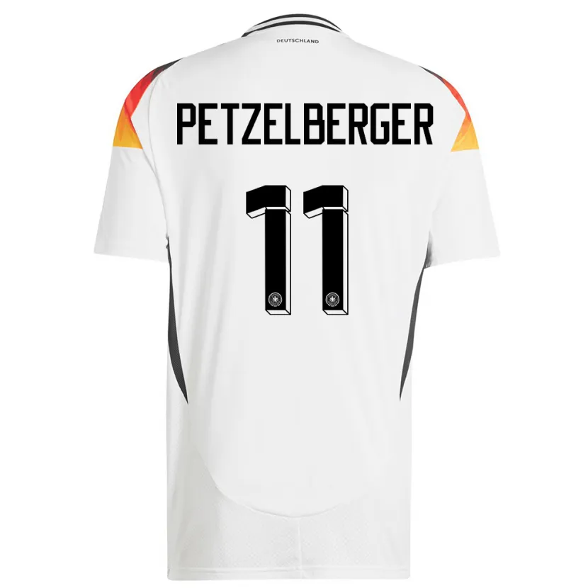 Danxen Kinderen Duitsland Ramona Petzelberger #11 Wit Thuisshirt Thuistenue 24-26 T-Shirt