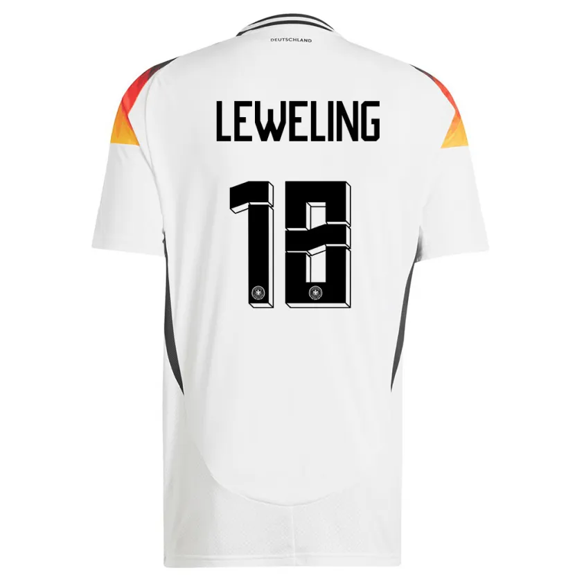 Danxen Kinderen Duitsland Jamie Leweling #18 Wit Thuisshirt Thuistenue 24-26 T-Shirt
