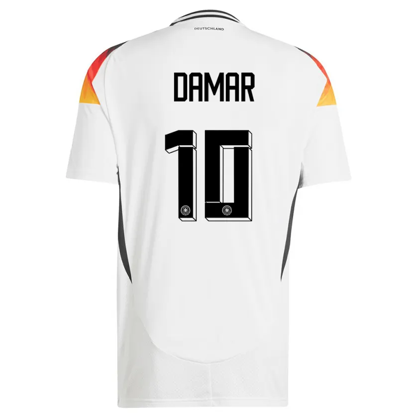 Danxen Kinderen Duitsland Muhammed Damar #10 Wit Thuisshirt Thuistenue 24-26 T-Shirt