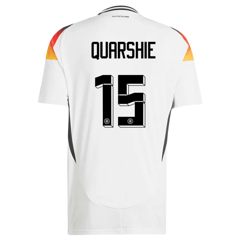 Danxen Kinderen Duitsland Joshua Quarshie #15 Wit Thuisshirt Thuistenue 24-26 T-Shirt