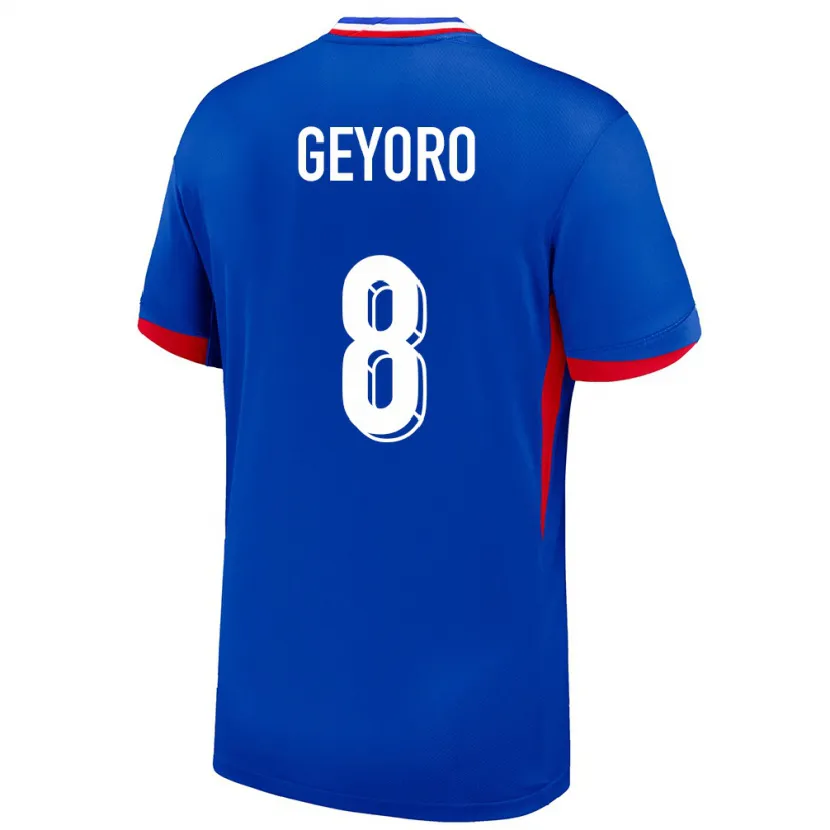 Danxen Kinderen Frankrijk Grace Geyoro #8 Blauw Thuisshirt Thuistenue 24-26 T-Shirt