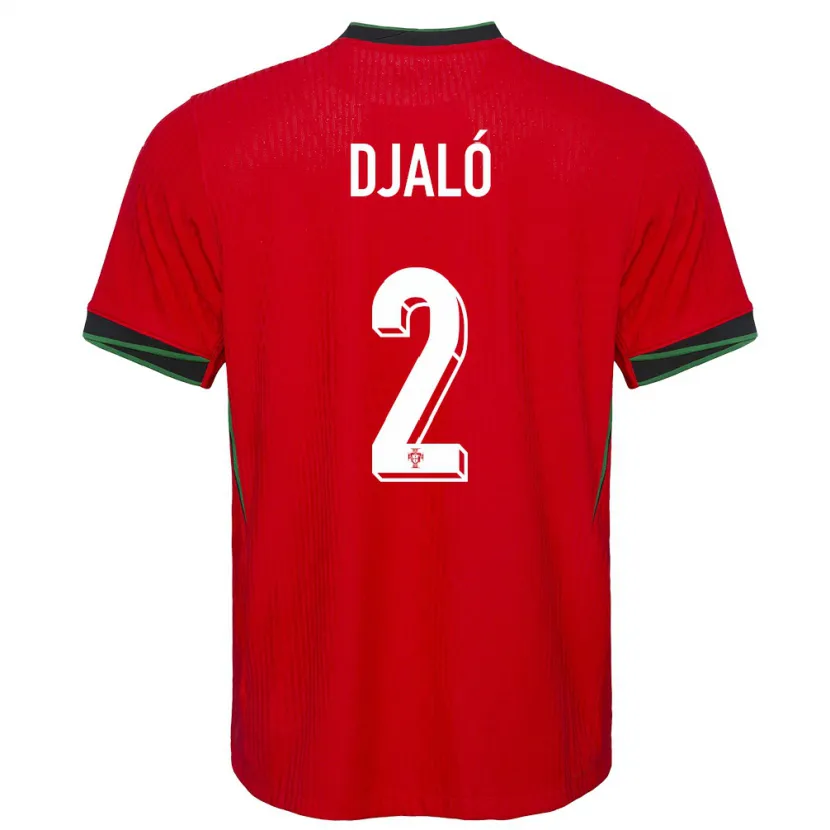 Danxen Kinderen Portugal Tiago Djalo #2 Rood Thuisshirt Thuistenue 24-26 T-Shirt