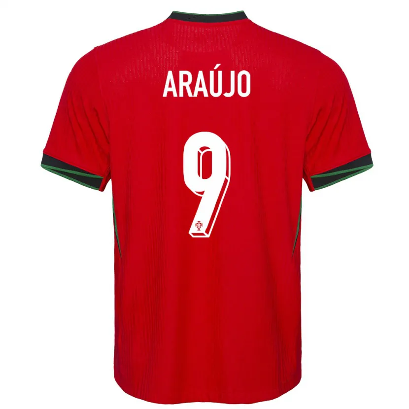 Danxen Kinderen Portugal Henrique Araujo #9 Rood Thuisshirt Thuistenue 24-26 T-Shirt