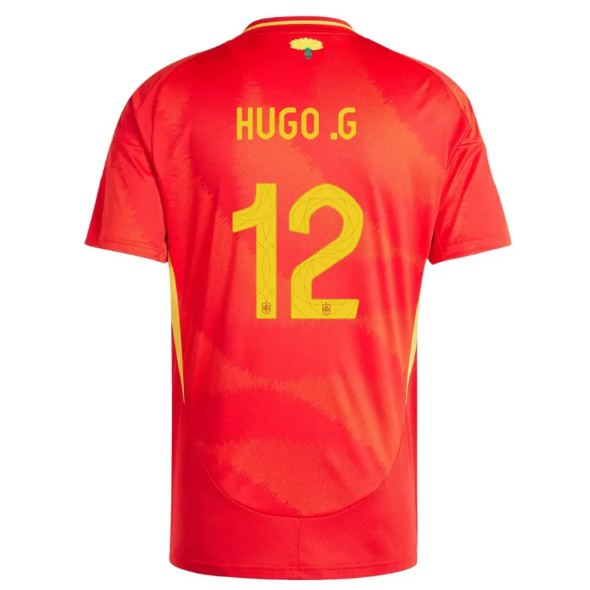 Danxen Kinderen Spanje Hugo Guillamon #12 Rood Thuisshirt Thuistenue 24-26 T-Shirt
