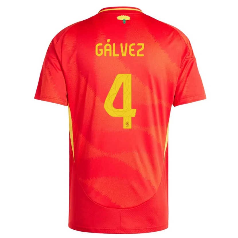Danxen Kinderen Spanje Rocio Galvez #4 Rood Thuisshirt Thuistenue 24-26 T-Shirt