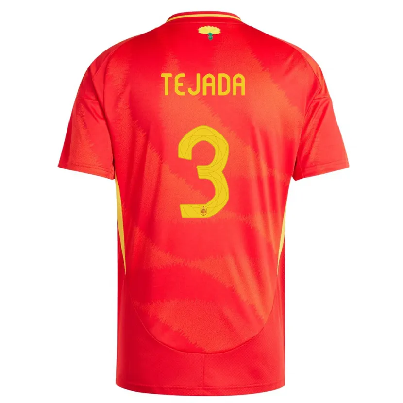 Danxen Kinderen Spanje Ana Tejada #3 Rood Thuisshirt Thuistenue 24-26 T-Shirt