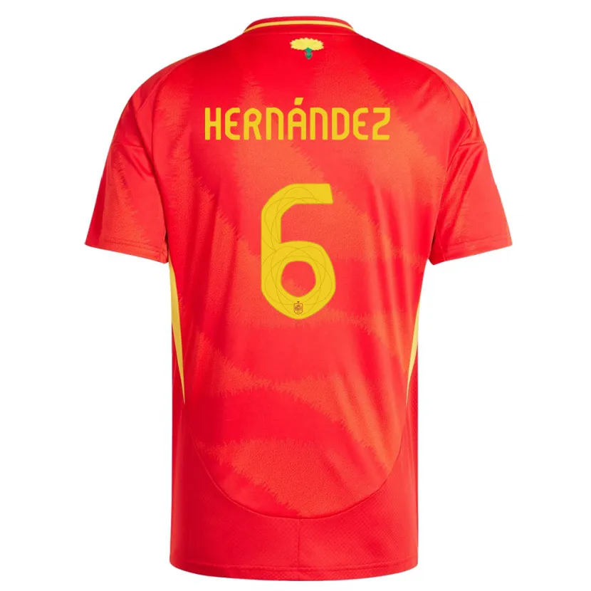 Danxen Kinderen Spanje Gerard Hernandez #6 Rood Thuisshirt Thuistenue 24-26 T-Shirt