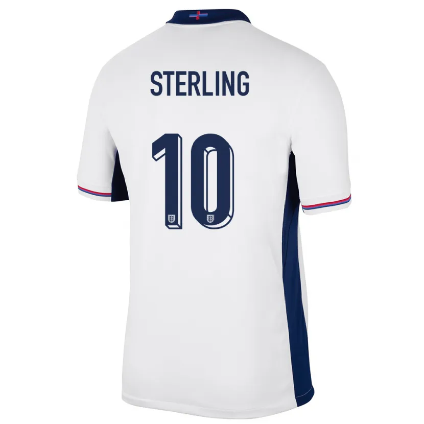 Danxen Kinderen Engeland Raheem Sterling #10 Wit Thuisshirt Thuistenue 24-26 T-Shirt