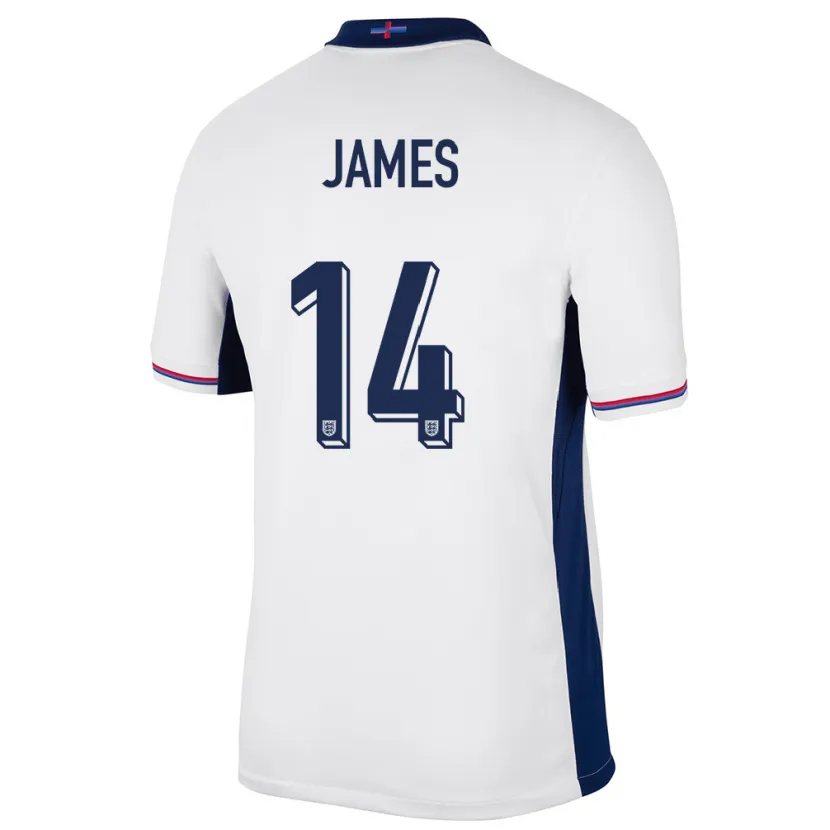 Danxen Kinderen Engeland Reece James #14 Wit Thuisshirt Thuistenue 24-26 T-Shirt