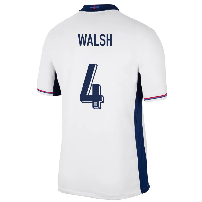 Danxen Kinderen Engeland Keira Walsh #4 Wit Thuisshirt Thuistenue 24-26 T-Shirt