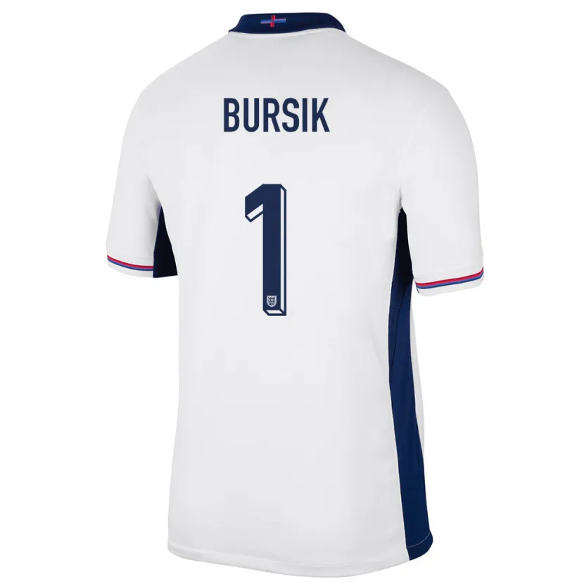 Danxen Kinderen Engeland Josef Bursik #1 Wit Thuisshirt Thuistenue 24-26 T-Shirt