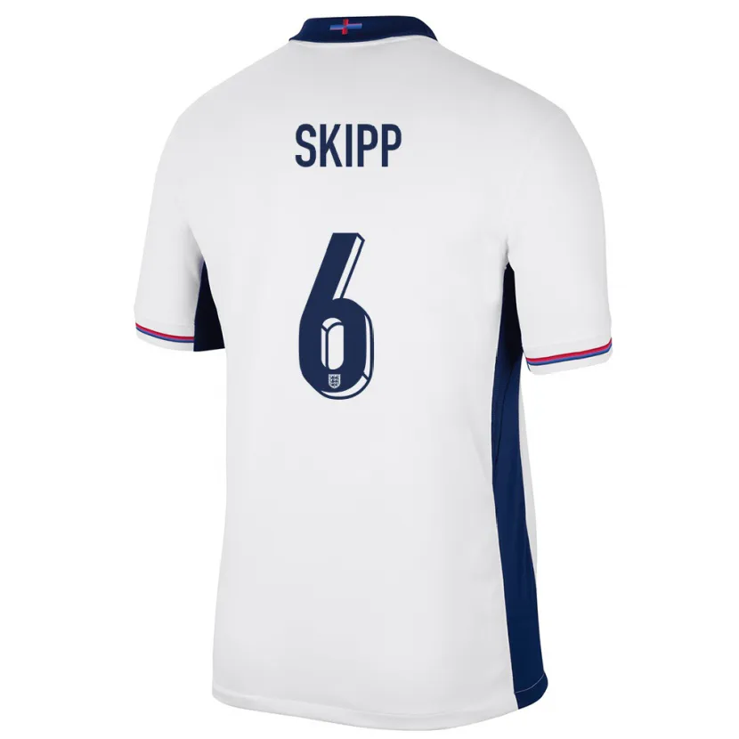 Danxen Kinderen Engeland Oliver Skipp #6 Wit Thuisshirt Thuistenue 24-26 T-Shirt
