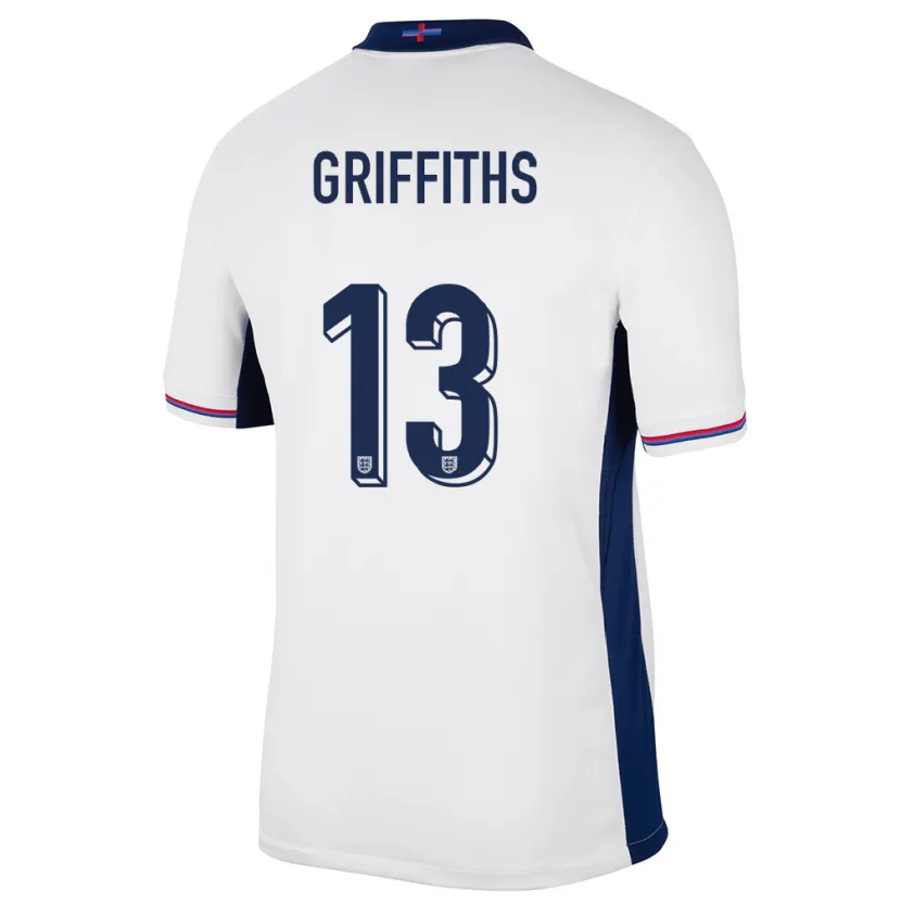 Danxen Kinderen Engeland Josh Griffiths #13 Wit Thuisshirt Thuistenue 24-26 T-Shirt