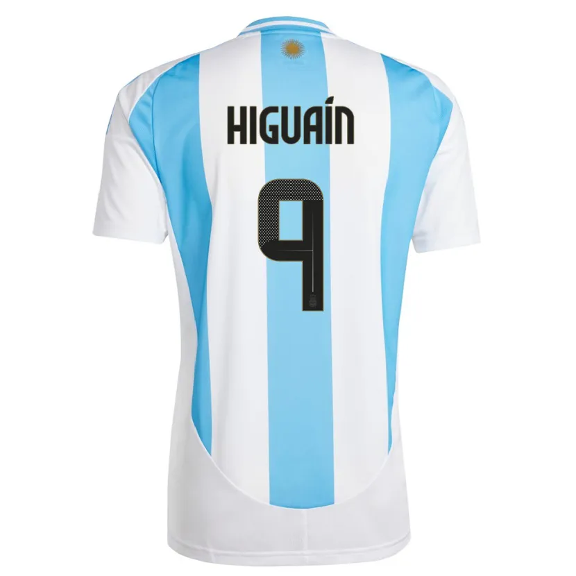 Danxen Kinderen Argentinië Gonzalo Higuain #9 Wit Blauw Thuisshirt Thuistenue 24-26 T-Shirt