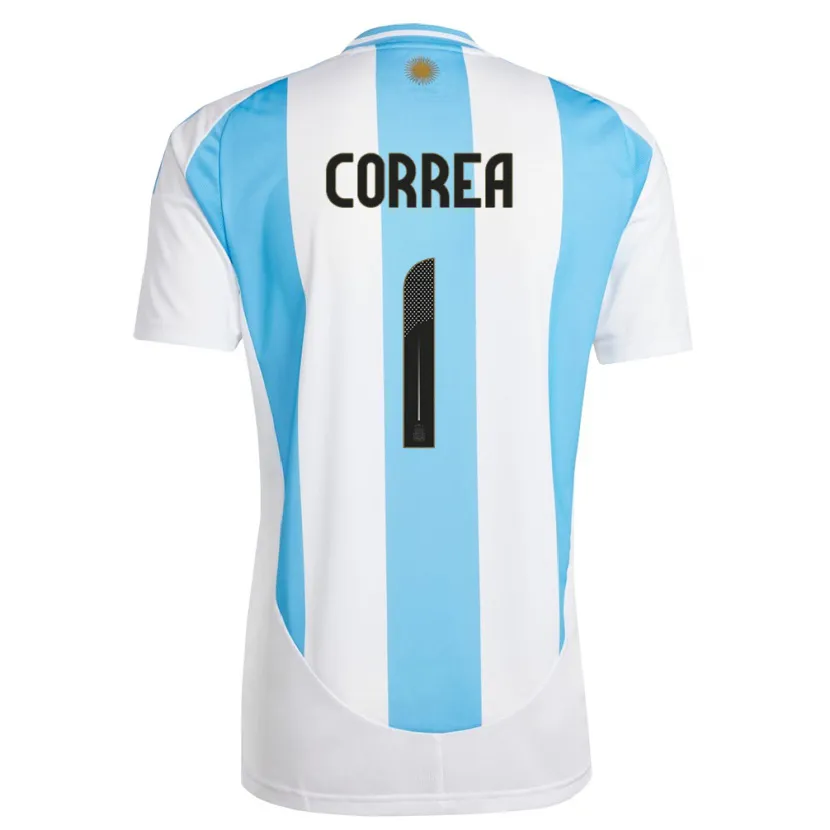 Danxen Kinderen Argentinië Vanina Correa #1 Wit Blauw Thuisshirt Thuistenue 24-26 T-Shirt