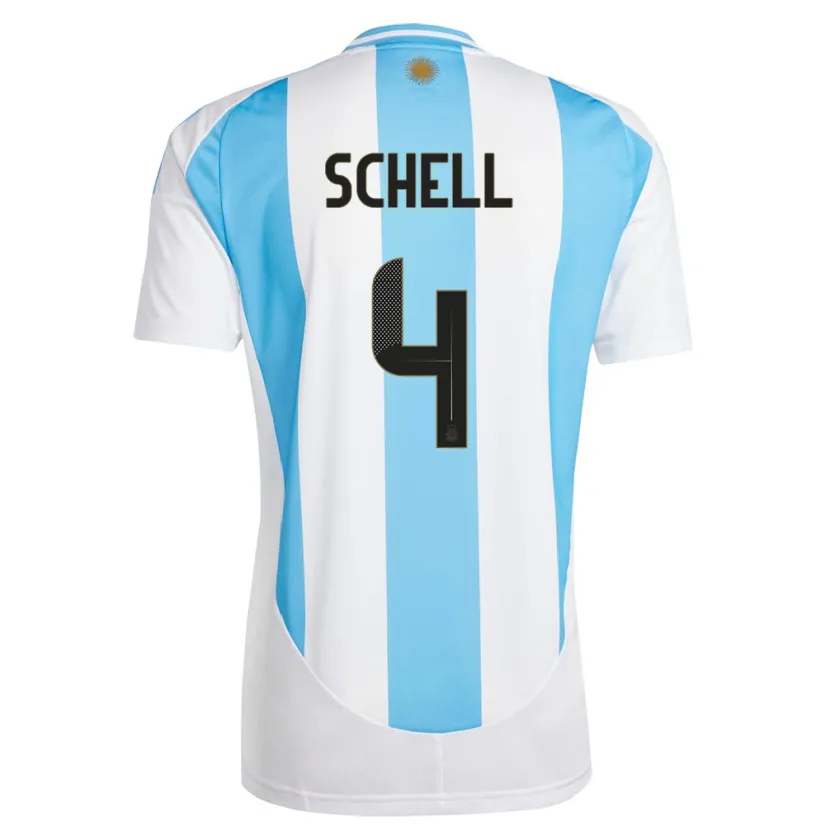 Danxen Kinderen Argentinië Sofia Schell #4 Wit Blauw Thuisshirt Thuistenue 24-26 T-Shirt