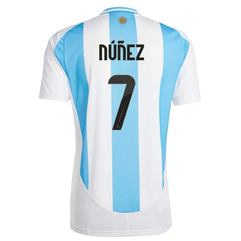Danxen Kinderen Argentinië Romina Nunez #7 Wit Blauw Thuisshirt Thuistenue 24-26 T-Shirt