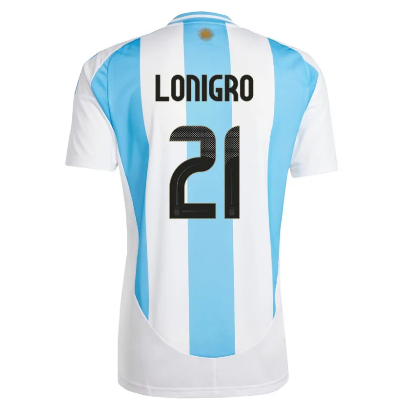 Danxen Kinderen Argentinië Erica Lonigro #21 Wit Blauw Thuisshirt Thuistenue 24-26 T-Shirt