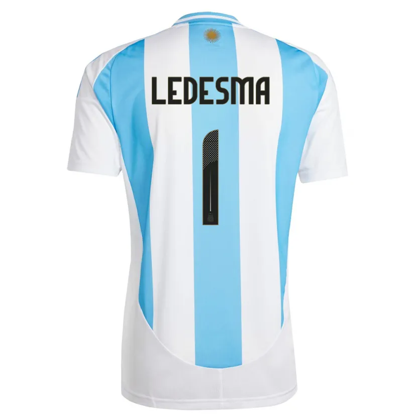 Danxen Kinderen Argentinië Jeremias Ledesma #1 Wit Blauw Thuisshirt Thuistenue 24-26 T-Shirt