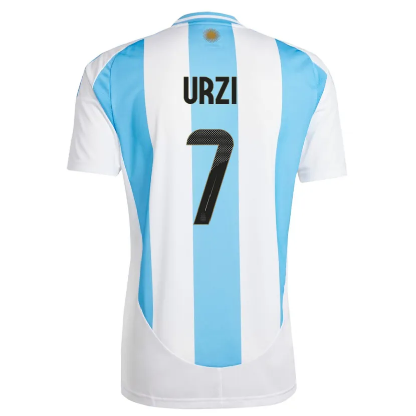 Danxen Kinderen Argentinië Agustin Urzi #7 Wit Blauw Thuisshirt Thuistenue 24-26 T-Shirt