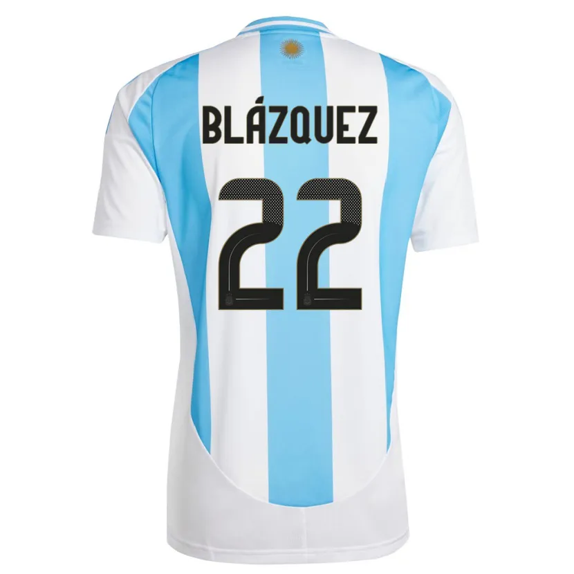 Danxen Kinderen Argentinië Joaquin Blazquez #22 Wit Blauw Thuisshirt Thuistenue 24-26 T-Shirt