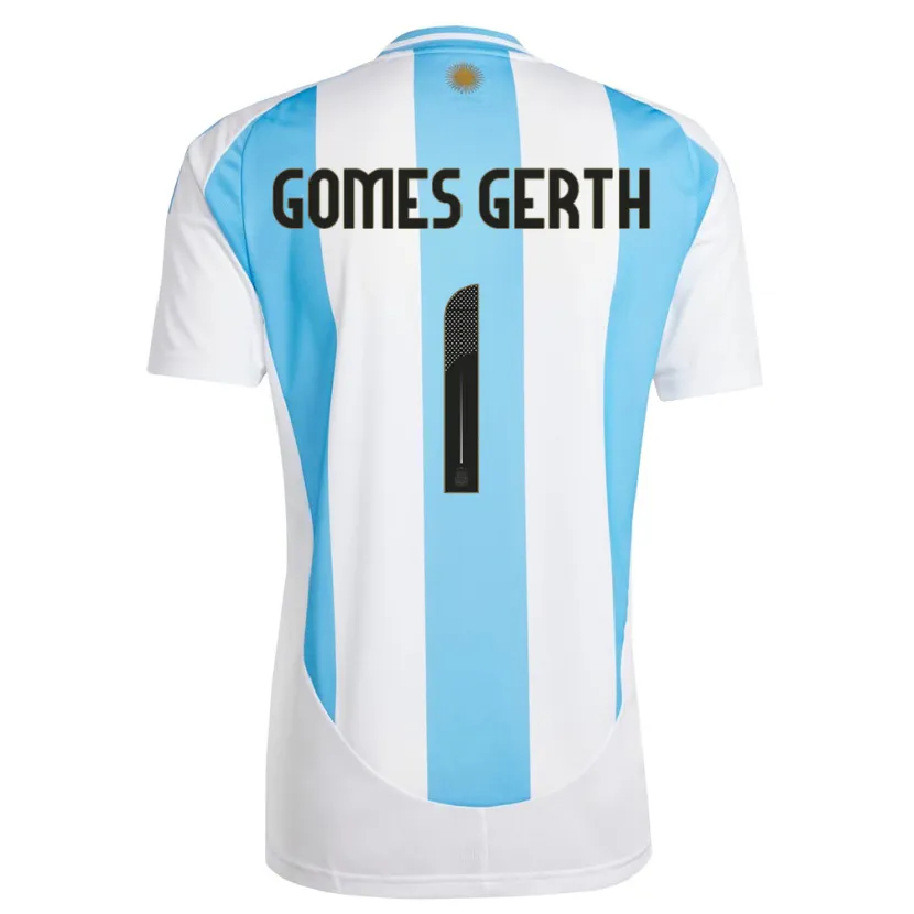 Danxen Kinderen Argentinië Federico Gomes Gerth #1 Wit Blauw Thuisshirt Thuistenue 24-26 T-Shirt