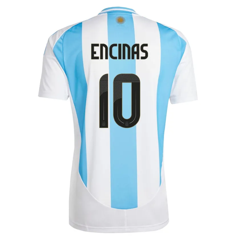 Danxen Kinderen Argentinië Axel Encinas #10 Wit Blauw Thuisshirt Thuistenue 24-26 T-Shirt