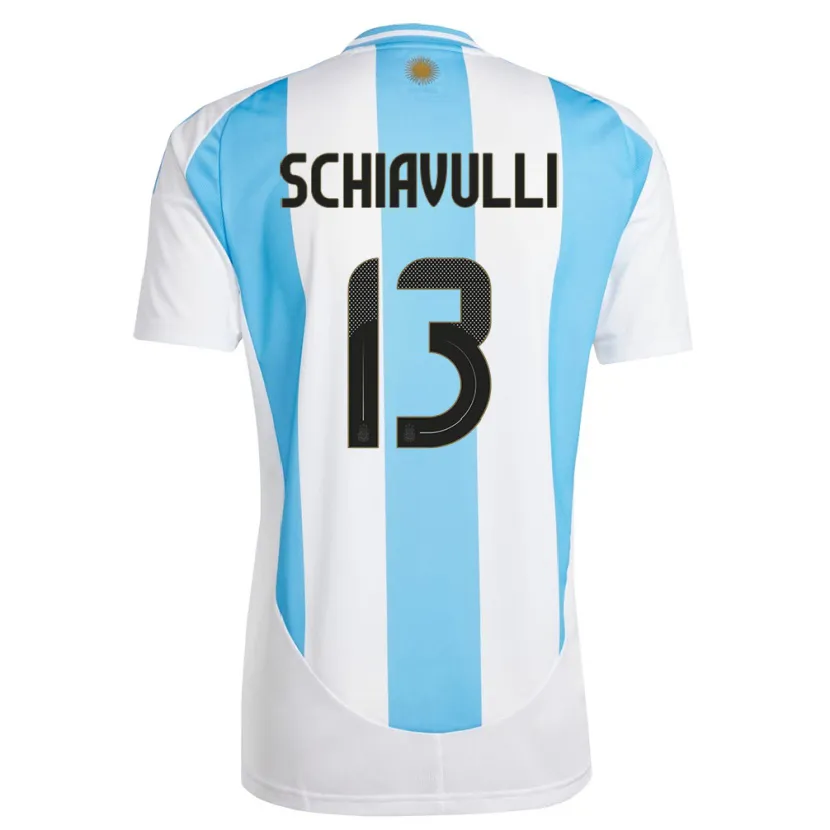 Danxen Kinderen Argentinië Thiago Schiavulli #13 Wit Blauw Thuisshirt Thuistenue 24-26 T-Shirt