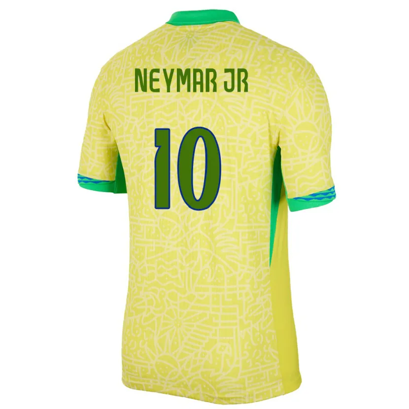 Danxen Kinderen Brazilië Neymar #10 Geel Thuisshirt Thuistenue 24-26 T-Shirt