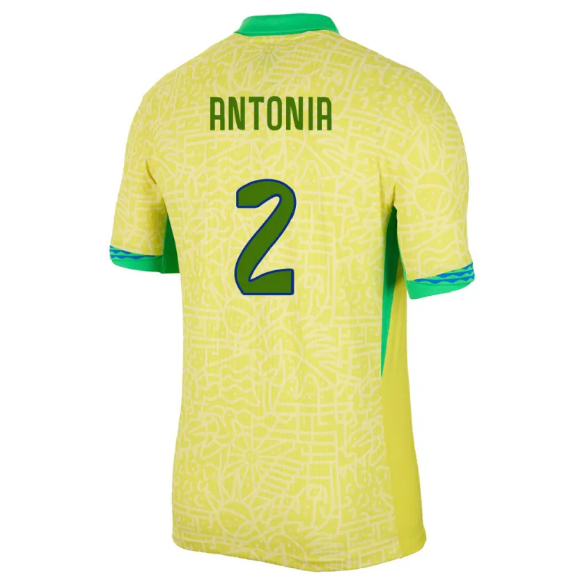 Danxen Kinderen Brazilië Antonia #2 Geel Thuisshirt Thuistenue 24-26 T-Shirt